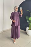 Asi̇metri̇k Pantolonlu Takım | Gül Kurusu