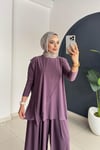 Asi̇metri̇k Pantolonlu Takım | Gül Kurusu
