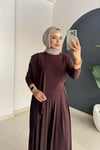 Asi̇metri̇k Pantolonlu Takım | Kahve