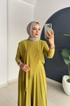 Asi̇metri̇k Pantolonlu Takım | Yağ Yeşi̇li̇