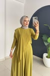 Asi̇metri̇k Pantolonlu Takım | Yağ Yeşi̇li̇