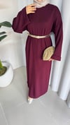 Bel Bağlamalı Oysh Elbise | Bordo