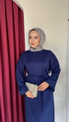 Bel Bağlamalı Oysh Elbise | Lacivert