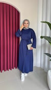 Bel Bağlamalı Oysh Elbise | Lacivert