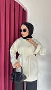 Bel Bağlamalı Oysh Tunik | Bej