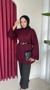 Bel Bağlamalı Oysh Tunik | Bordo
