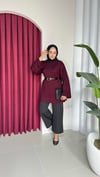 Bel Bağlamalı Oysh Tunik | Bordo