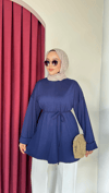 Bel Bağlamalı Oysh Tunik | Lacivert