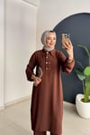 Çıt Çıt Düğmeli̇ Takım | Kahve