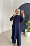 Çıt Çıt Düğmeli̇ Takım | Laci̇vert