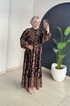 Desenli Elbise | Kahve