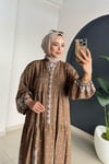 Desenli Elbise | Kahve