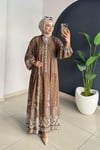 Desenli Elbise | Kahve