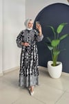 Desenli Elbise | Siyah