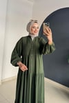 Düz Kat Kat Elbise | Haki̇