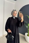 Düz Kat Kat Elbise | Siyah