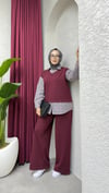 Ekose Gömlek Detaylı Takım | Bordo