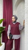 Ekose Gömlek Detaylı Takım | Bordo