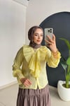 Fırfırlı Gömlek | Sarı