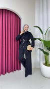 Kemerli Tüylü Ceket | Siyah
