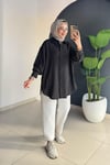 Keten Gömlek Tuni̇k | Si̇yah