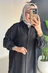 Keten Gömlek Tuni̇k | Si̇yah