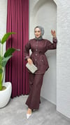 Luna Denim Takım | Bordo