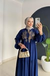 Nakışlı Elbise | Lacivert