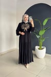 Nakışlı Elbise | Siyah