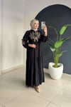 Nakışlı Elbise | Siyah