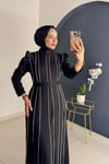 Pırlanta Taşlı Krep Abiye | Siyah