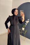 Pırlanta Taşlı Krep Abiye | Siyah