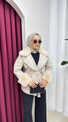Premium Kürk Detaylı Kaban-Ceket | Bej