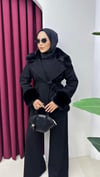 Premium Kürk Detaylı Kaban-Ceket | Siyah