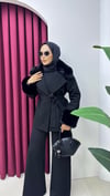Premium Kürk Detaylı Kaban-Ceket | Siyah