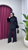 Premium Kürk Detaylı Kaban-Ceket | Siyah