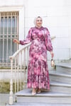 Şifon Desenli Elbise | Gülkurusu