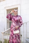 Şifon Desenli Elbise | Gülkurusu