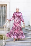 Şifon Desenli Elbise | Gülkurusu