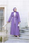 Tüylü Krep Abaya | Lila