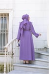 Tüylü Krep Abaya | Lila