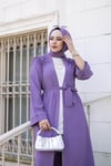 Tüylü Krep Abaya | Lila