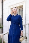 Yakası Taşlı Elbise | Saks