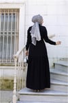 Yakası Taşlı Elbise | Siyah