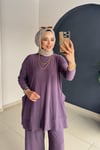 Yanları Cepli Takım | Lila