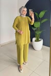 Yanları Cepli Takım | Yağ Yeşili