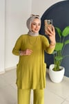 Yanları Cepli Takım | Yağ Yeşili