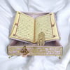 İsme Özel Pembe Kadife Kaplı Define Sandıklı Kuran-ı Kerim Seti