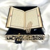 İsme Özel Siyah Kadife Kaplı Define Sandıklı Kuran-ı Kerim Seti