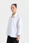 Beyaz Oversize Poplin Gömlek